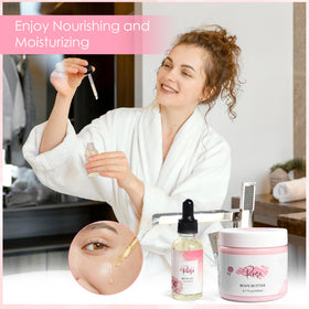 Frerdui Rose Spa Gift Set including cotton linen soap bag
