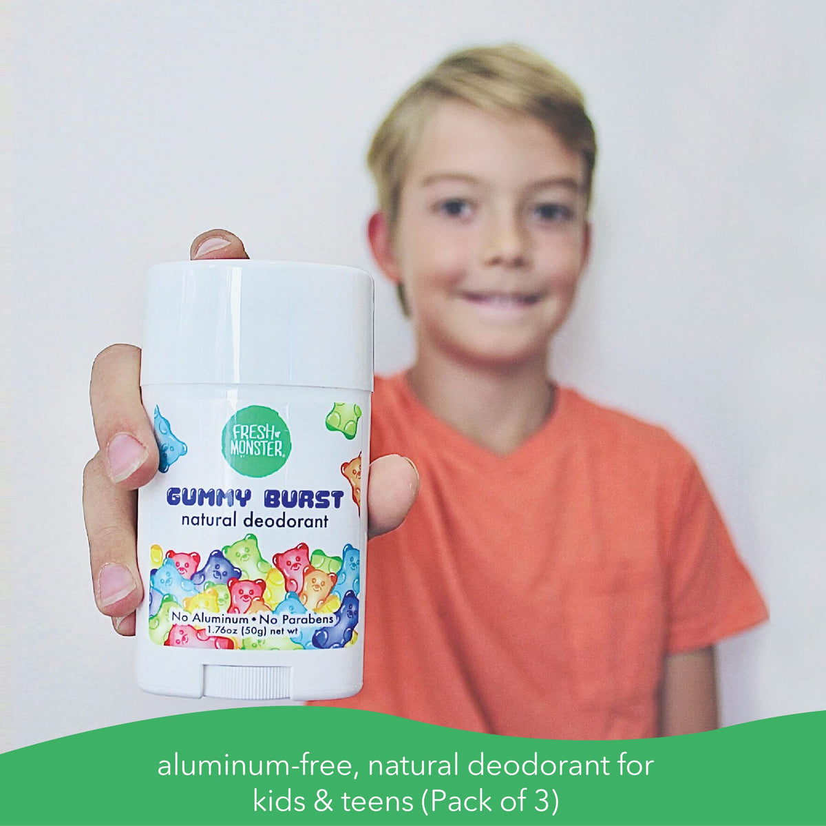 Fresh Monster Kids Natural Deodorant Gummy Burst application