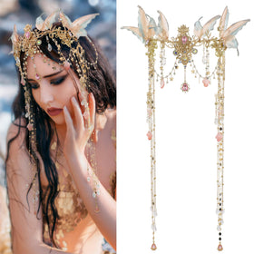 FRESHME Fairy Crown side view showcasing intricate design and tassels