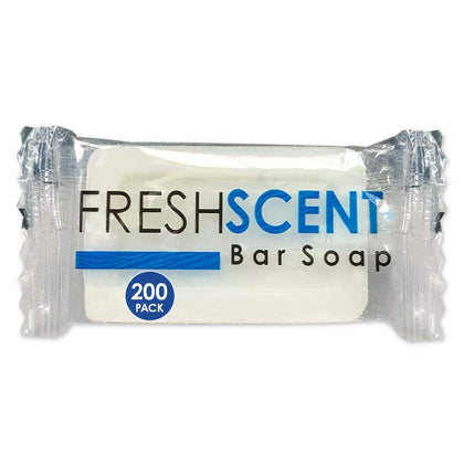 Freshscent Bar Soap 200 pack front view with clear packaging