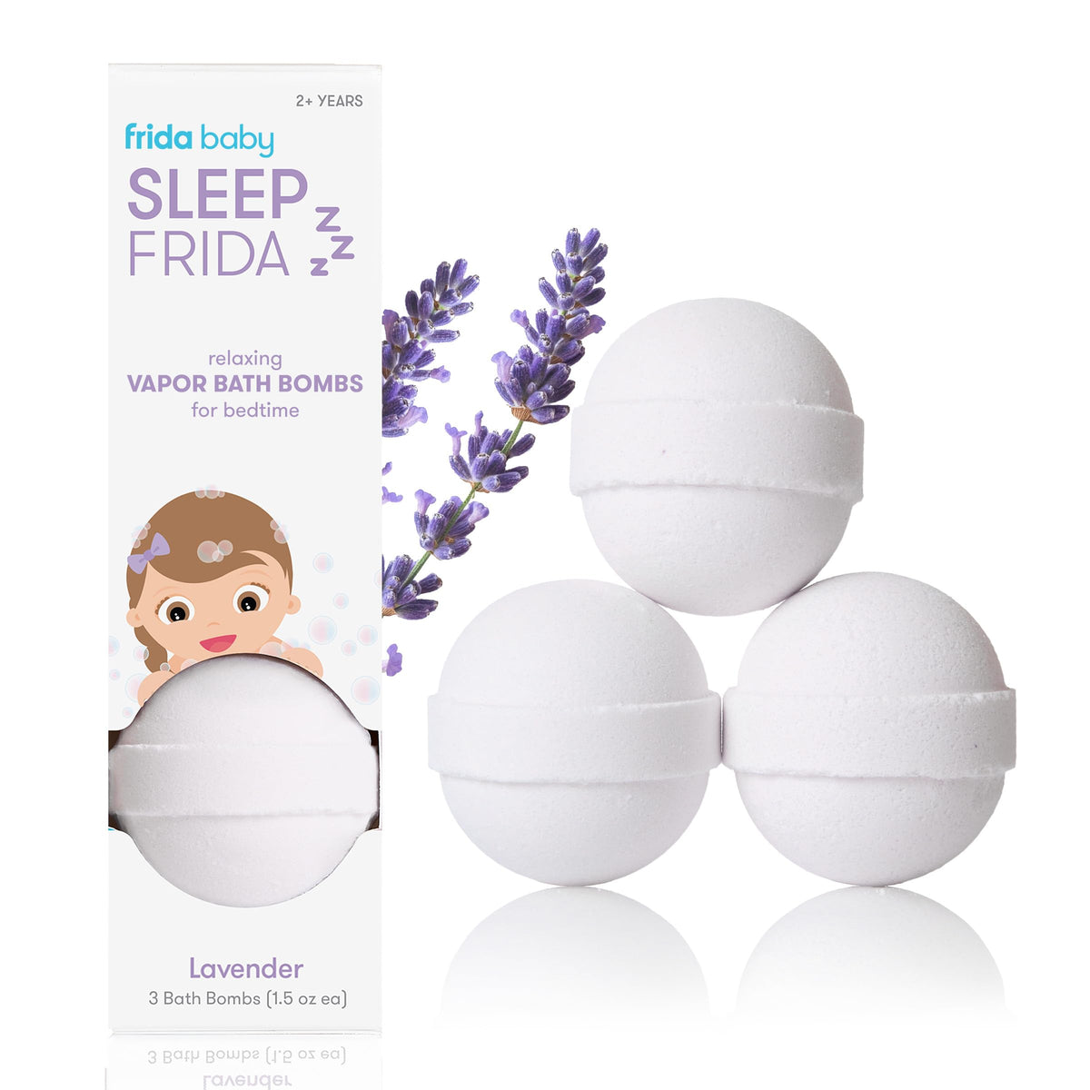 Frida Natural Sleep Bath Bombs Lavender 140g front view