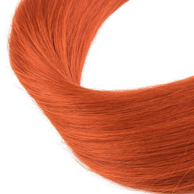 Fridnae 350 Colour Orange Straight Hair Bundle showing length