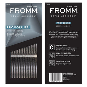 Fromm ProVolume Hair Rollers displayed with styling tools