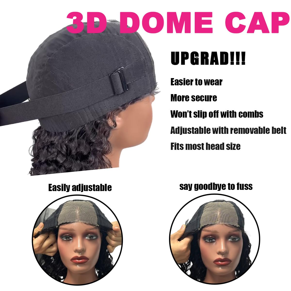 Fronbanis glueless wig packaging with accessories
