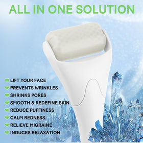 Fronnor Ice Roller for Face, side view showing roller head