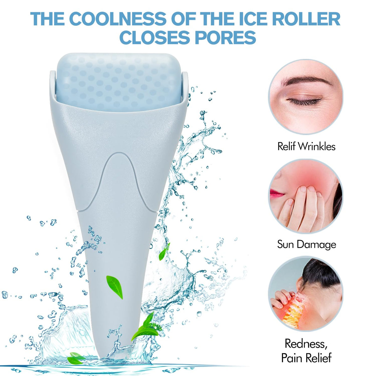 Fronnor Ice Roller in use on a woman's face