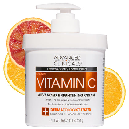 Front view of Advanced Clinicals Vitamin C Cream Body Lotion 16oz