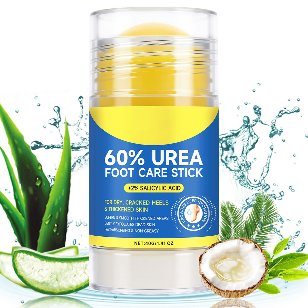Front view of Generic 60% Urea Cream Foot Care Stick