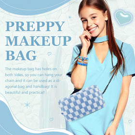 Front view of Giesiery checkered makeup bag