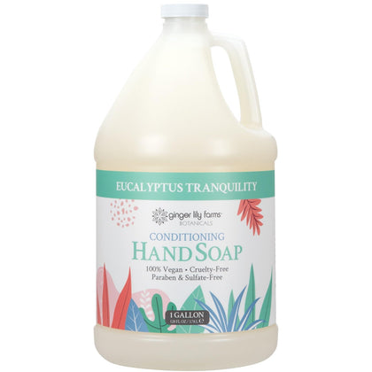 Front view of Ginger Lily Farms Conditioning Hand Soap 1 Gal Eucalyptus Tranquility