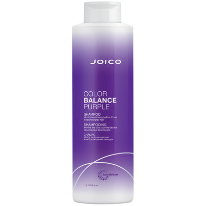 Front view of Joico Color Balance Purple Shampoo 33.8 Fl Oz bottle