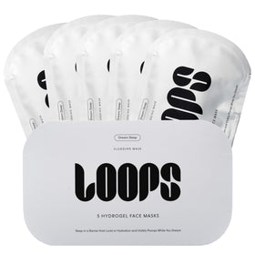Front view of LOOPS Dream Sleep Hydrogel Face Masks packaging