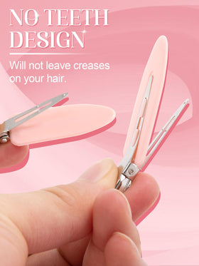 Front view of MADHOLLY Creaseless Hair Clip in pink