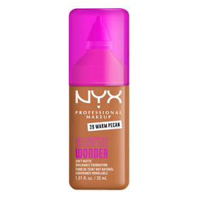 Front view of NYX Make 'Em Wonder Liquid Foundation 29 Warm Pecan