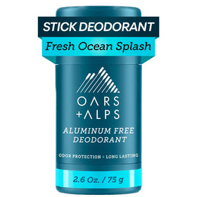 Front view of Oars + Alps Men's Deodorant 2.6oz in clear packaging