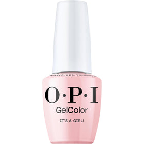 Front view of OPI GelColor It's a Girl! sheer pink gel nail polish bottle