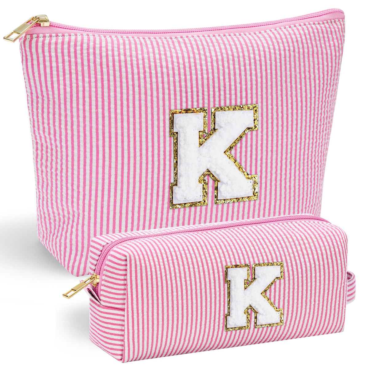 Front view of YOOLIFE Personalised Makeup Bag with initial design