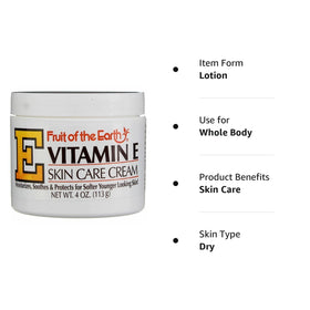 Fruit of the Earth Vitamin E Skin Care Cream application on skin