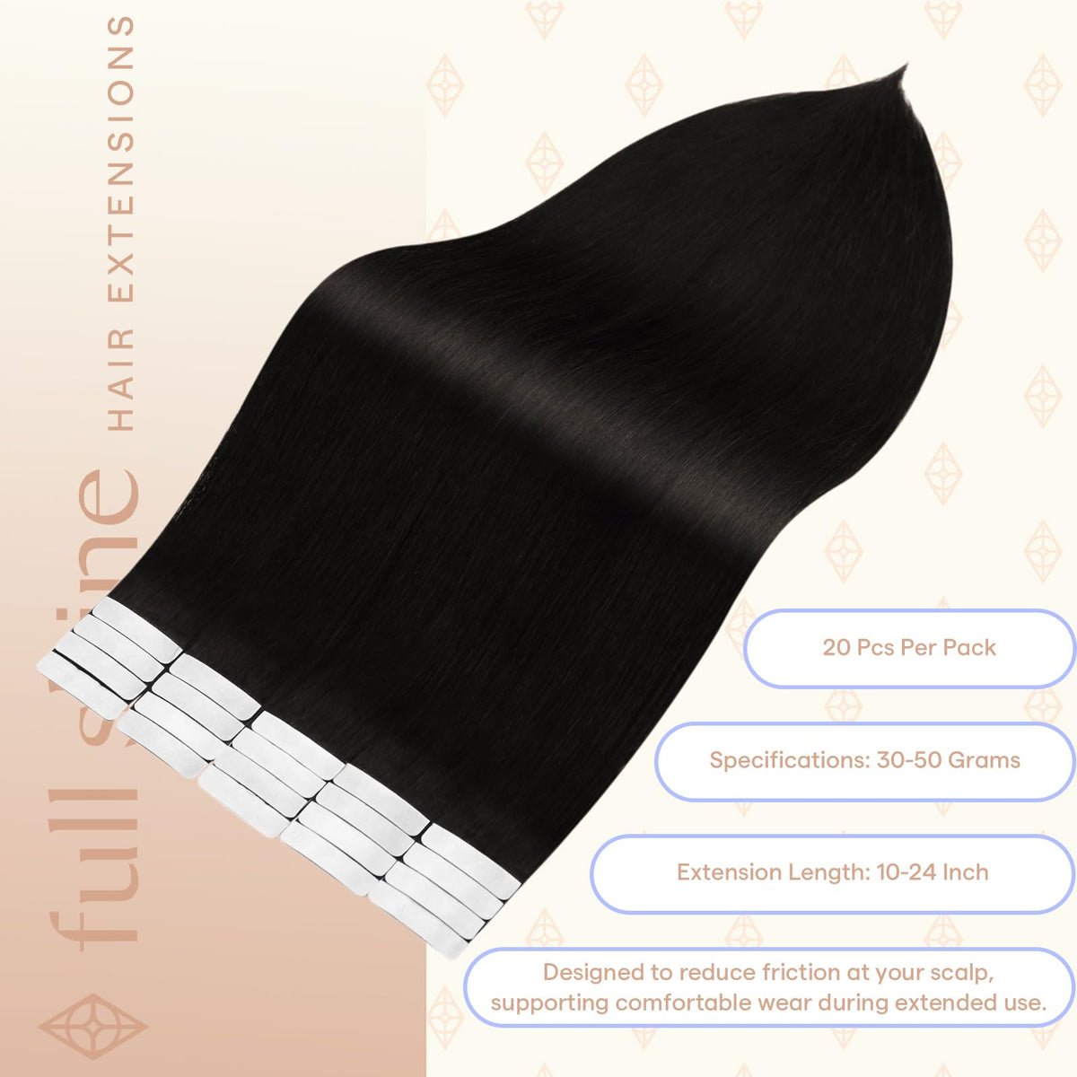 Fshine Hair Extensions close-up of double-sided tape