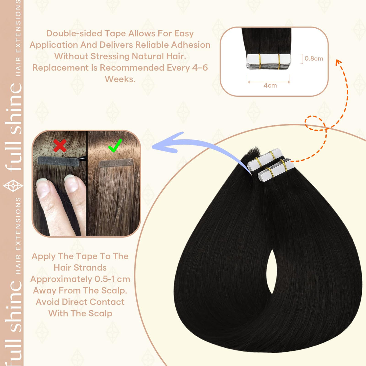 Fshine Hair Extensions displayed on a mannequin