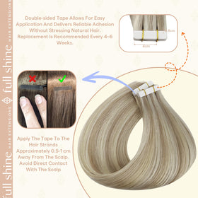 Fshine Tape In Hair Extensions 24 Inch on model