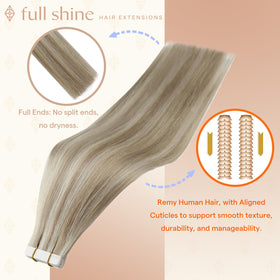 Fshine Tape In Hair Extensions 24 Inch packaging