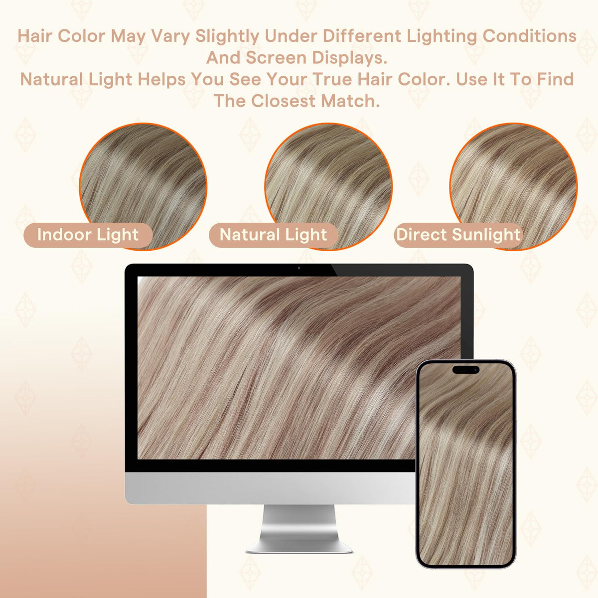 Fshine Tape In Hair Extensions close-up of colour variation