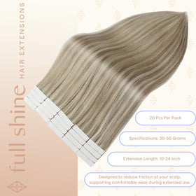 Fshine Tape in Hair Extensions displayed on a model
