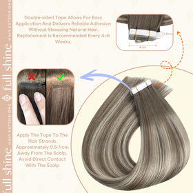 Fshine Tape In Hair Extensions displayed on a model