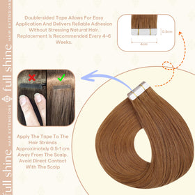 Fshine Tape in Hair Extensions Ginger displayed on model