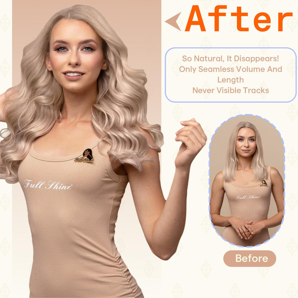 Fshine Tape in Hair Extensions on a model