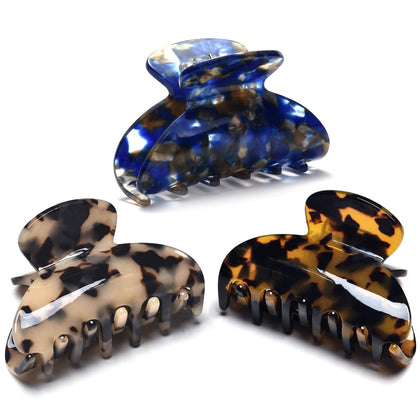 Fsmiling Tortoise Claw Hair Clips front view in three colours
