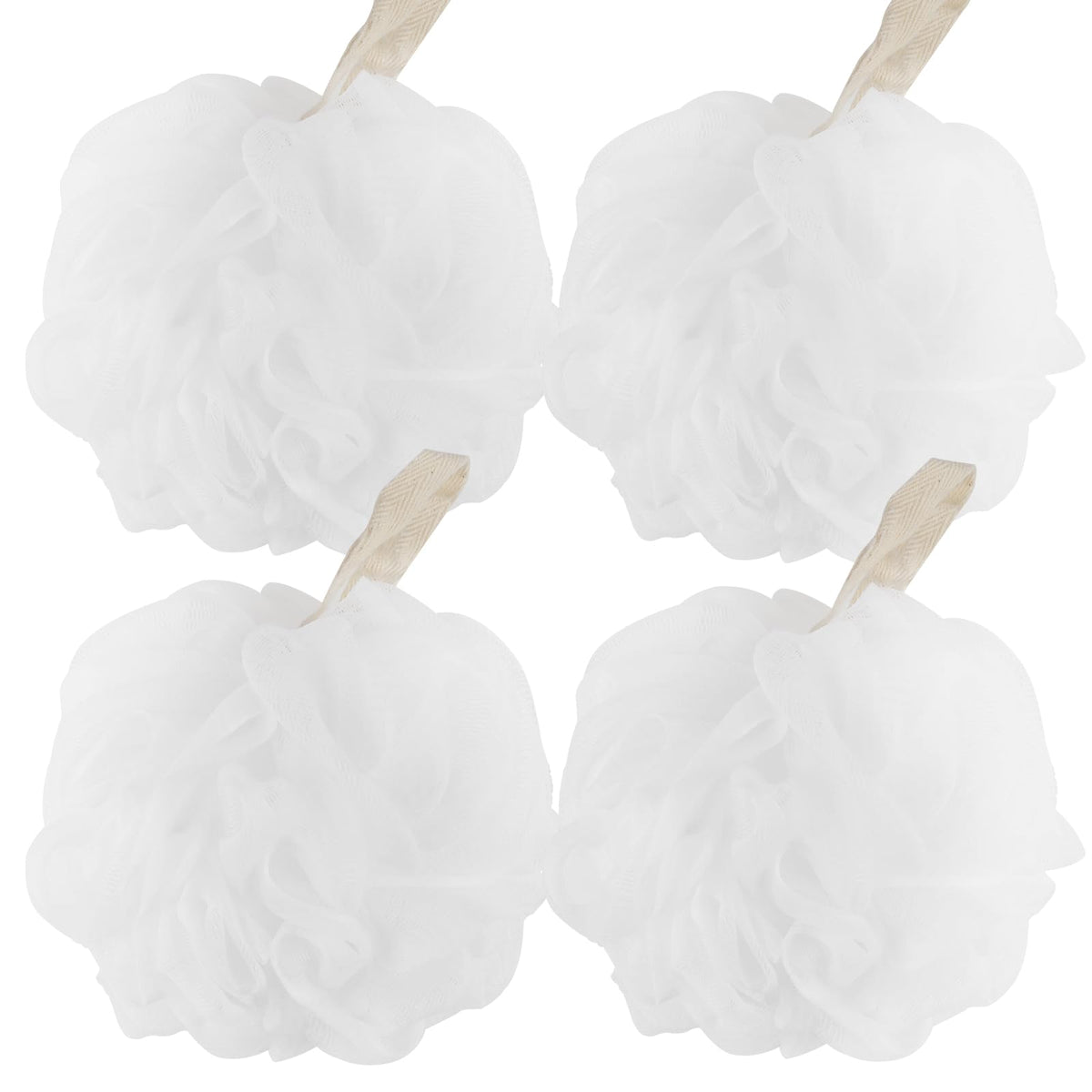 Fu Store Loofah Sponge Set - four white sponges arranged