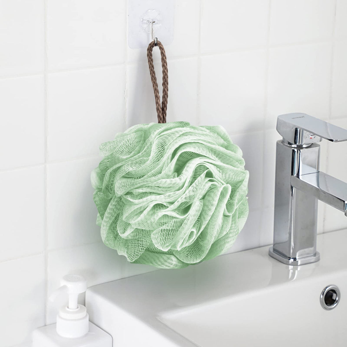 Fu Store Loofah Sponge showing hanging knot design