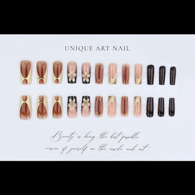 Full set of 24 BLGTGH press on nails with nail file and glue stickers