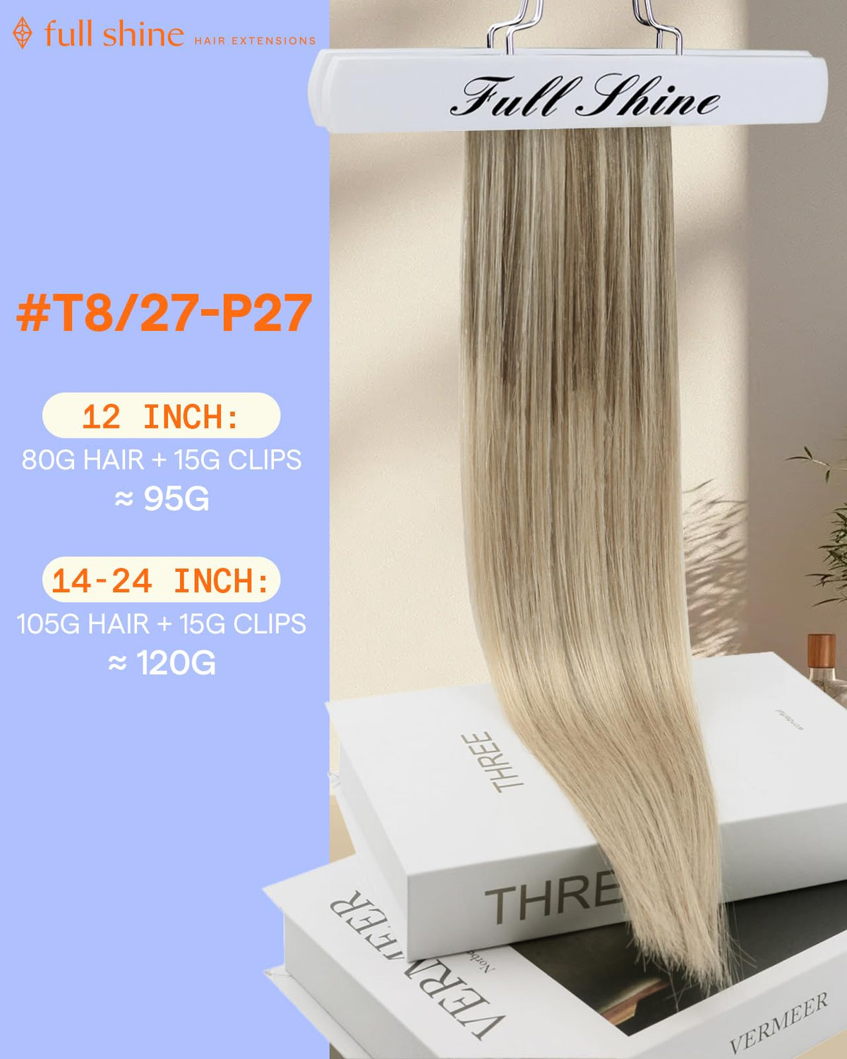 Full Shine 14 Inch Blonde Balayage extensions packaging