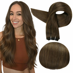 Full Shine 18 Inch Invisible Weft Hair Extensions front view