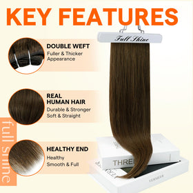 Full Shine 18 Inch Invisible Weft Hair Extensions packaging