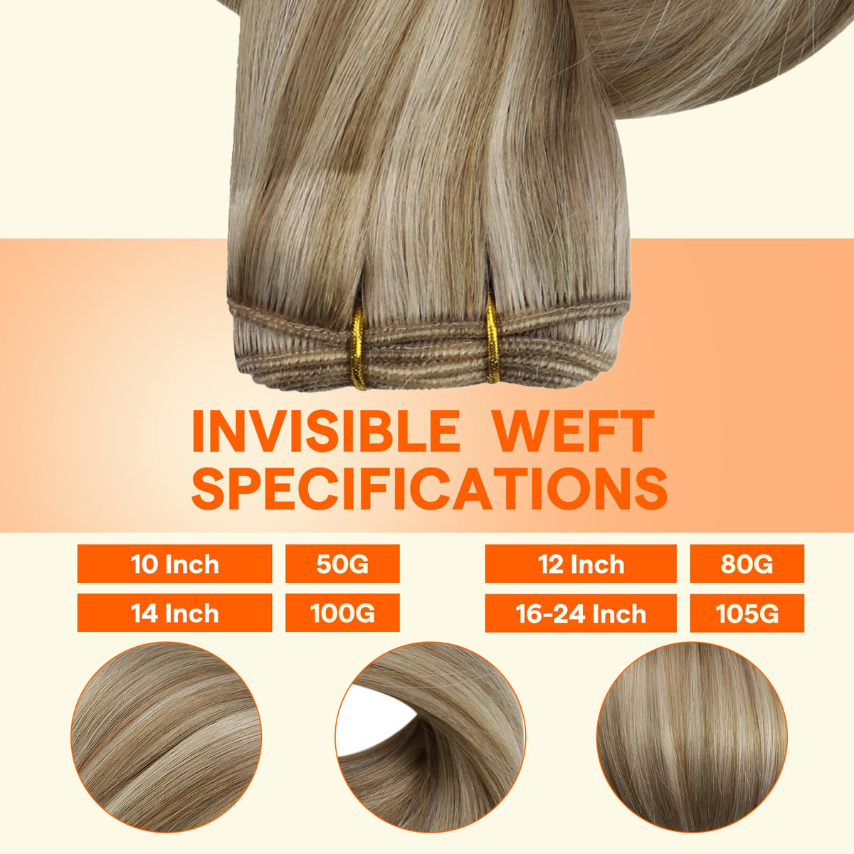 Full Shine 18 Inch Weft Hair Extensions Dark Medium Blonde close-up of texture