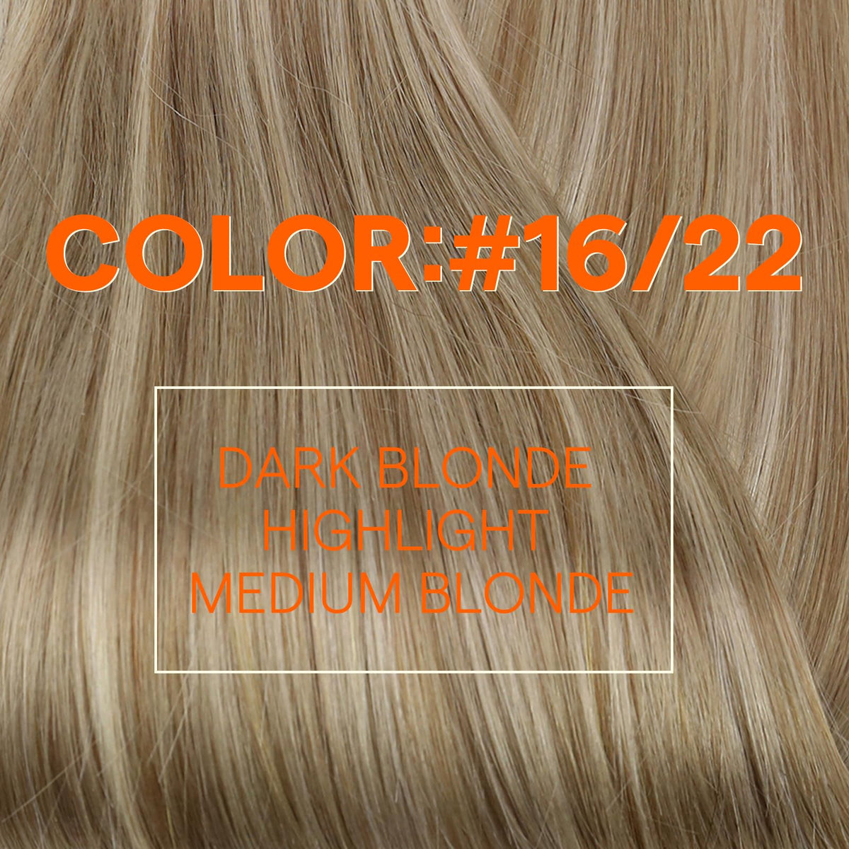 Full Shine 18 Inch Weft Hair Extensions Dark Medium Blonde styled hair