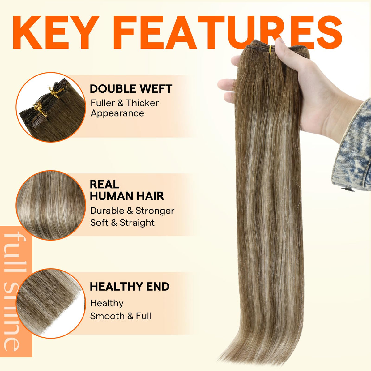 Full Shine 18 Inch Weft Hair Extensions packaging