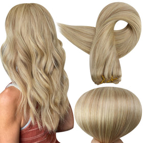 Full Shine 20 Inch Blonde Hair Extensions front view