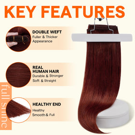 Full Shine 20 Inch Hair Extensions Cinnamon Copper back view