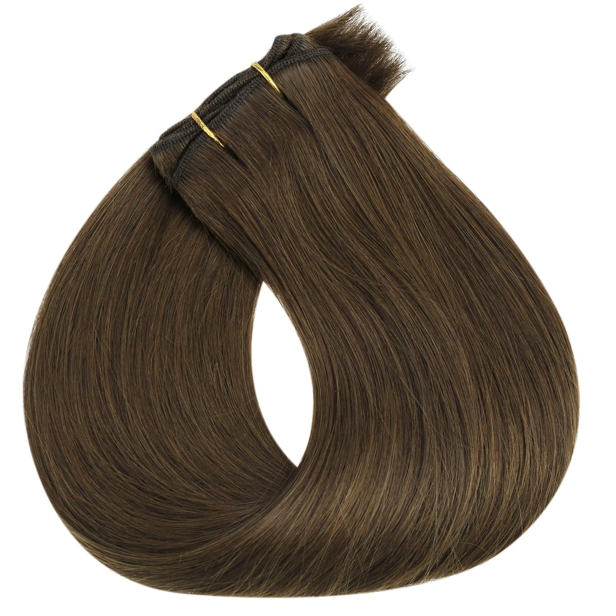 Full Shine 20 Inch Invisible Weft Hair Extensions styled in a ponytail
