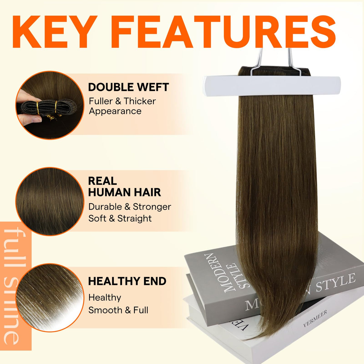 Full Shine 20 Inch Remy Hair Weft Extensions packaging