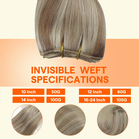 Full Shine 20 Inch Weft Hair Extensions Ash Blonde close-up of texture
