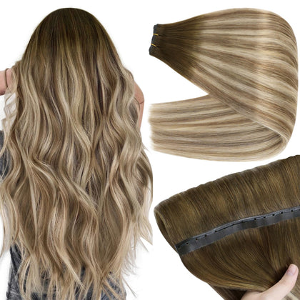 Full Shine 22 Inch Butterfly Weft Human Hair Extensions front view