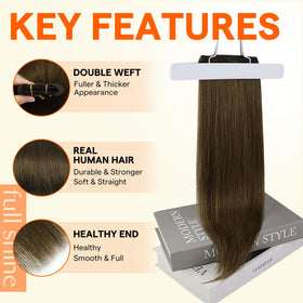 Full Shine 22 Inch Human Hair Weft Extensions packaging