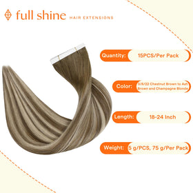 Full Shine 22 Inch Wide Tape Hair Extensions packaging