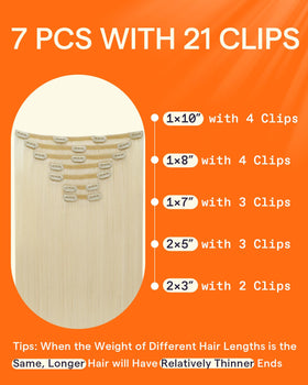 Full Shine 24 Inch Clip in Hair Extensions close-up of clips